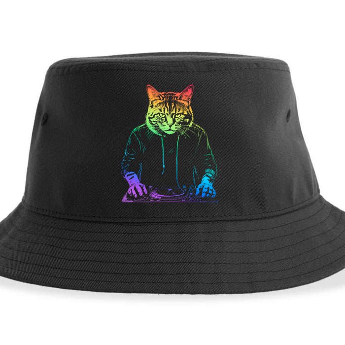 Neon Cat Dj Sustainable Bucket Hat