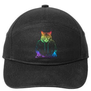 Neon Cat Dj 7-Panel Snapback Hat