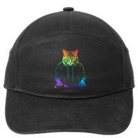 Neon Cat Dj 7-Panel Snapback Hat
