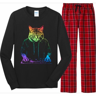 Neon Cat Dj Long Sleeve Pajama Set