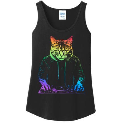 Neon Cat Dj Ladies Essential Tank