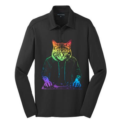 Neon Cat Dj Silk Touch Performance Long Sleeve Polo