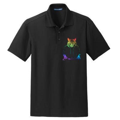 Neon Cat Dj Dry Zone Grid Polo