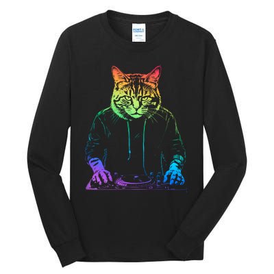 Neon Cat Dj Tall Long Sleeve T-Shirt