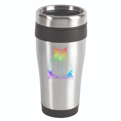 Neon Cat Dj 16oz Travel Tumbler
