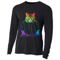 Neon Cat Dj Cooling Performance Long Sleeve Crew