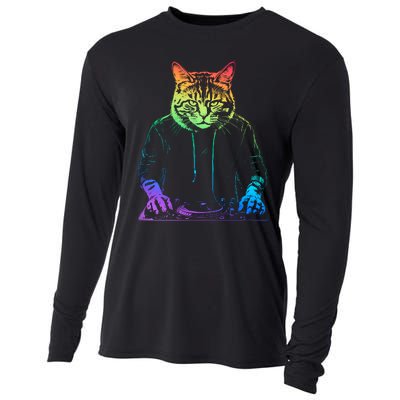 Neon Cat Dj Cooling Performance Long Sleeve Crew