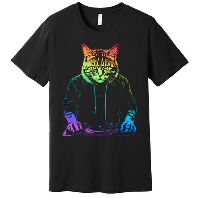 Neon Cat Dj Premium T-Shirt