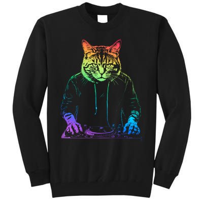 Neon Cat Dj Tall Sweatshirt