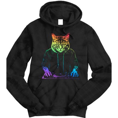 Neon Cat Dj Tie Dye Hoodie