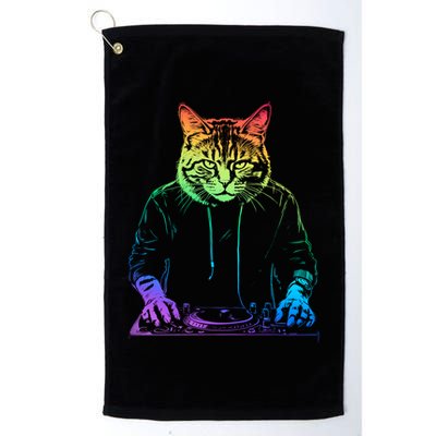 Neon Cat Dj Golf Towel