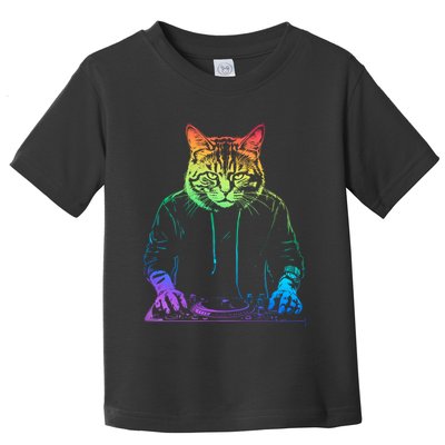 Neon Cat Dj Toddler T-Shirt