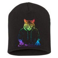 Neon Cat Dj Short Acrylic Beanie