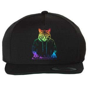 Neon Cat Dj Wool Snapback Cap