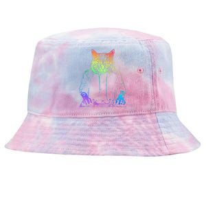 Neon Cat Dj Tie-Dyed Bucket Hat