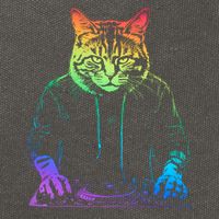 Neon Cat Dj Cotton Canvas Backpack
