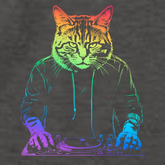 Neon Cat Dj Vector Backpack