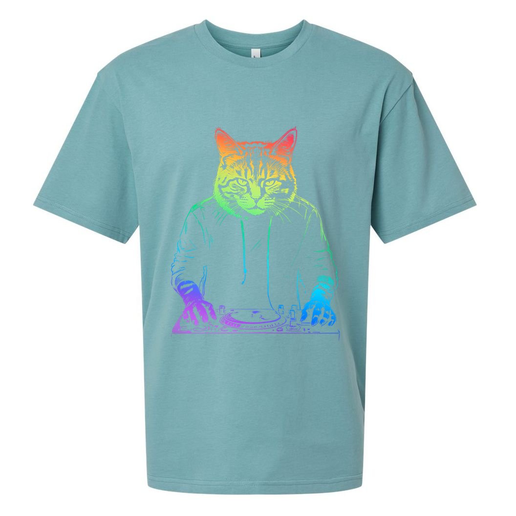 Neon Cat Dj Sueded Cloud Jersey T-Shirt