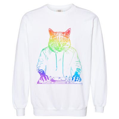 Neon Cat Dj Garment-Dyed Sweatshirt