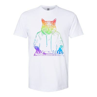 Neon Cat Dj Softstyle CVC T-Shirt