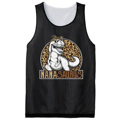 Nanasaurus Cool Dino T Rex Leopard Funny Mothers Day Grandma Mesh Reversible Basketball Jersey Tank