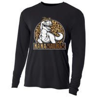 Nanasaurus Cool Dino T Rex Leopard Funny Mothers Day Grandma Cooling Performance Long Sleeve Crew