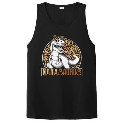 Nanasaurus Cool Dino T Rex Leopard Funny Mothers Day Grandma PosiCharge Competitor Tank