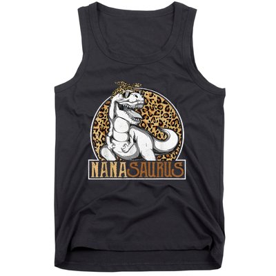 Nanasaurus Cool Dino T Rex Leopard Funny Mothers Day Grandma Tank Top