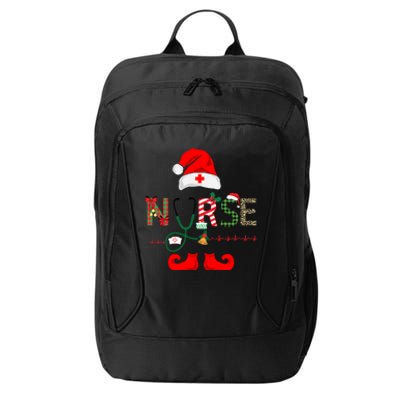 Nurse Christmas Elf Leopard Plaid Design Gift City Backpack