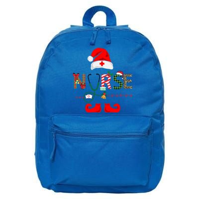 Nurse Christmas Elf Leopard Plaid Design Gift 16 in Basic Backpack