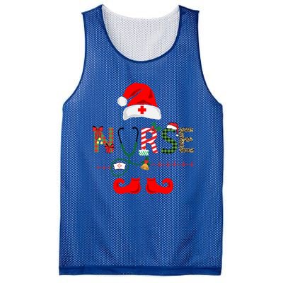 Nurse Christmas Elf Leopard Plaid Design Gift Mesh Reversible Basketball Jersey Tank