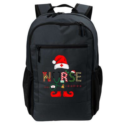 Nurse Christmas Elf Leopard Plaid Design Gift Daily Commute Backpack