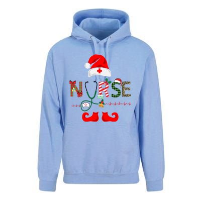 Nurse Christmas Elf Leopard Plaid Design Gift Unisex Surf Hoodie