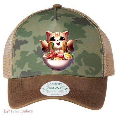 Neko Cat Eating Noodles Ra Cute Kawaii Cat Lover Ra Cool Gift Legacy Tie Dye Trucker Hat