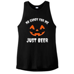 No Candy For Me Just Beer Funny Halloween Ladies PosiCharge Tri-Blend Wicking Tank