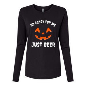 No Candy For Me Just Beer Funny Halloween Womens Cotton Relaxed Long Sleeve T-Shirt