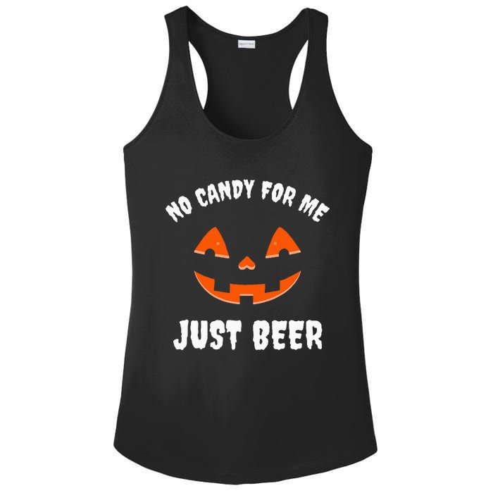 No Candy For Me Just Beer Funny Halloween Ladies PosiCharge Competitor Racerback Tank