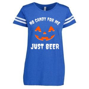 No Candy For Me Just Beer Funny Halloween Enza Ladies Jersey Football T-Shirt