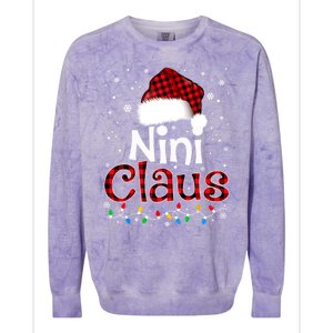 Nini Claus Funny Santa Claus Matching Family Pajamas Great Gift Colorblast Crewneck Sweatshirt