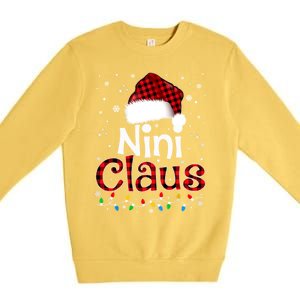 Nini Claus Funny Santa Claus Matching Family Pajamas Great Gift Premium Crewneck Sweatshirt