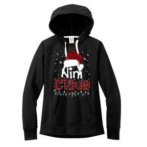 Nini Claus Funny Santa Claus Matching Family Pajamas Great Gift Women's Fleece Hoodie