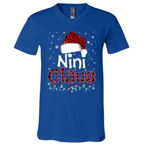 Nini Claus Funny Santa Claus Matching Family Pajamas Great Gift V-Neck T-Shirt