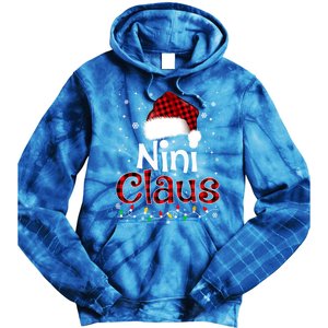 Nini Claus Funny Santa Claus Matching Family Pajamas Great Gift Tie Dye Hoodie