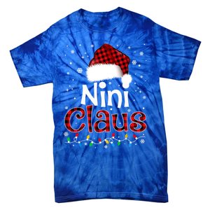 Nini Claus Funny Santa Claus Matching Family Pajamas Great Gift Tie-Dye T-Shirt