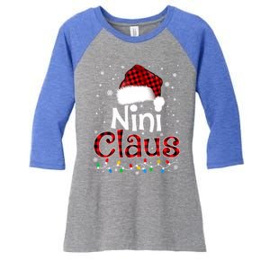 Nini Claus Funny Santa Claus Matching Family Pajamas Great Gift Women's Tri-Blend 3/4-Sleeve Raglan Shirt