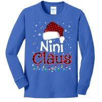 Nini Claus Funny Santa Claus Matching Family Pajamas Great Gift Kids Long Sleeve Shirt