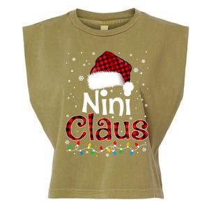 Nini Claus Funny Santa Claus Matching Family Pajamas Great Gift Garment-Dyed Women's Muscle Tee