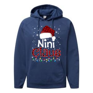 Nini Claus Funny Santa Claus Matching Family Pajamas Great Gift Performance Fleece Hoodie