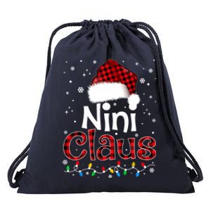 Nini Claus Funny Santa Claus Matching Family Pajamas Great Gift Drawstring Bag