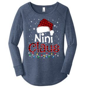 Nini Claus Funny Santa Claus Matching Family Pajamas Great Gift Women's Perfect Tri Tunic Long Sleeve Shirt